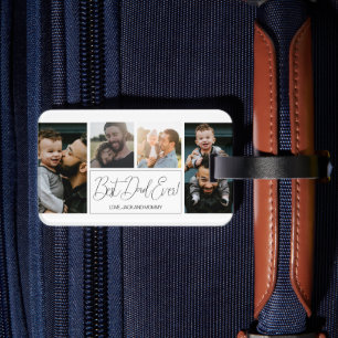 Best Dad Ever Photo Collage Fathers Day Luggage Tag