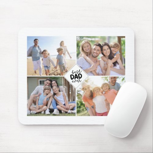 Best Dad Ever  Photo Collage Fathers Day  Mouse Pad