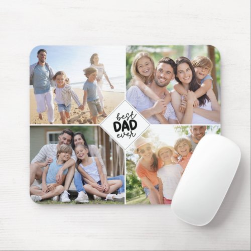 Best Dad Ever  Photo Collage Fathers Day Mouse Pad