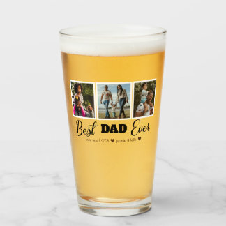 Best Dad Ever Photo Collage  Glass