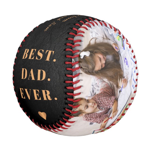 Best dad ever photo collage Happy Father's Day Baseball (Angled)