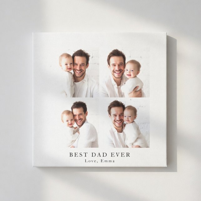 Best Dad Ever Photo Collage | Personalized Gift Canvas Print (Creator Uploaded)