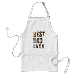 Best Dad Ever   Photo Collage Placeholder Template Adult Apron