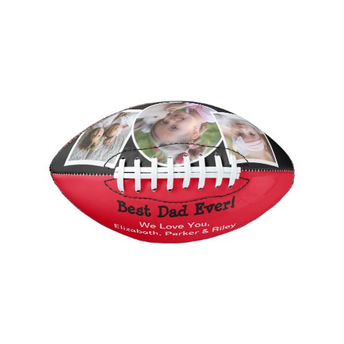 Best Dad Ever Photo Collage Red Black Football