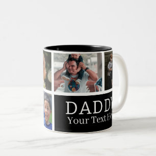 Best dad ever   Photo Collage & Text  Two-Tone Coffee Mug