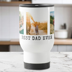 Best Dad Ever Photo Collage Travel Mug