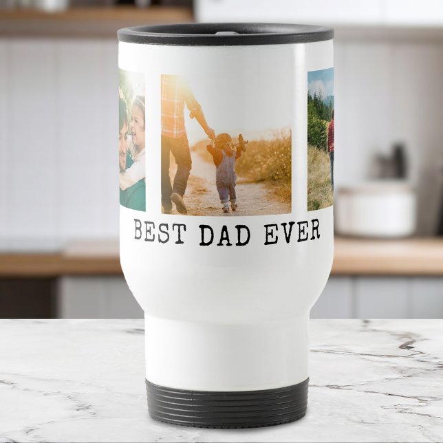 Best Dad Ever Photo Collage Travel Mug (Creator Uploaded)