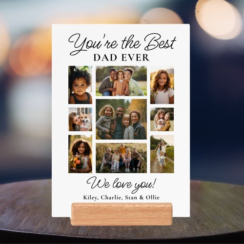 Best Dad Ever Photo Collage With Kids Family Names Holder