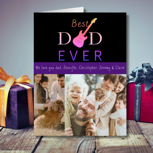 Best Dad Ever Photo Cool Trendy Modern Fathers Day Card