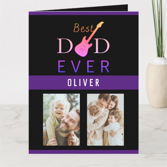 Best Dad Ever Photo Cute Trendy Modern Fathers Day Card (Front)
