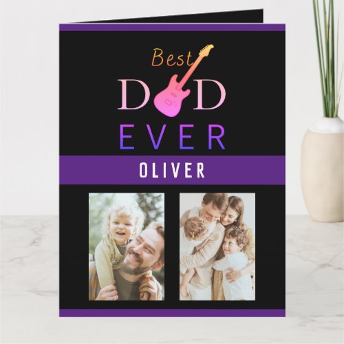 Best Dad Ever Photo Cute Trendy Modern Fathers Day Card