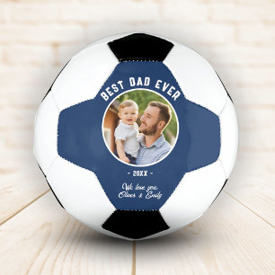Best Dad Ever Photo Father`s Day Keepsake Soccer Ball