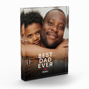 Best Dad Ever Photo Father's Day Block