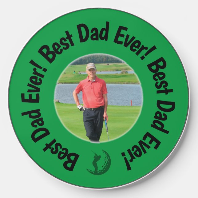 Best Dad Ever Photo Fathers Day Gift Wireless Charger (Front)