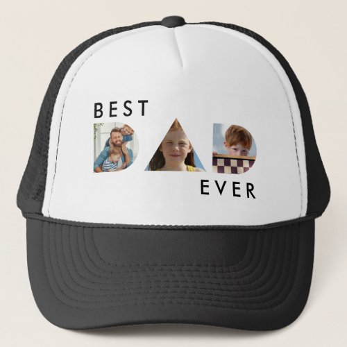 Best Dad Ever Photo Fathers Day Trucker Hat
