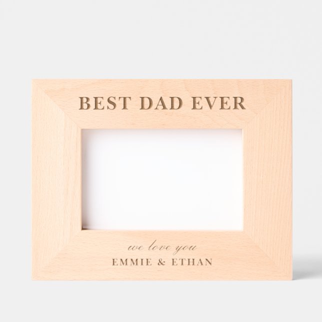 Best Dad Ever Photo Frame Gift Engraved Frames (Front)