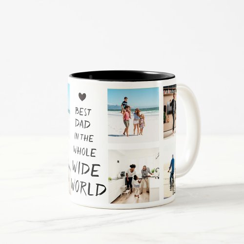Best Dad Ever Photo Grid Fathers Day Present  Two_Tone Coffee Mug