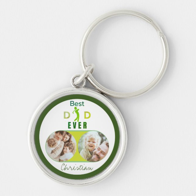 Best Dad Ever Photo Happy Father's Day Keychain (Front)