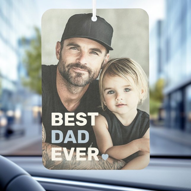 Best dad ever photo heart fathers day air freshener (Best dad ever photo heart fathers day air freshener)