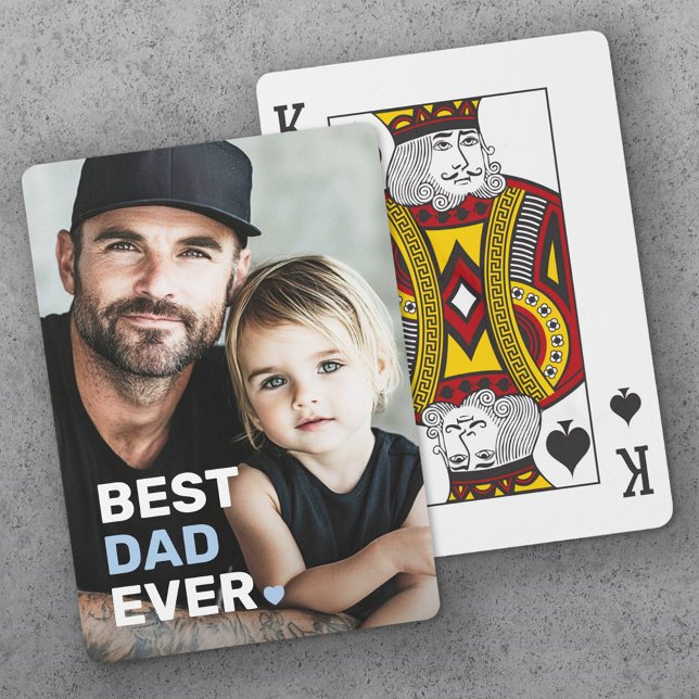 Best dad ever photo heart fathers day poker cards (Best dad ever photo heart fathers day poker cards)