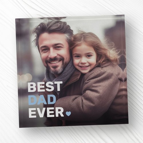 Best dad ever photo hearts fathers day paperweight