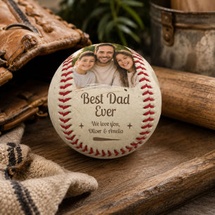 Best Dad Ever Photo Keepsake Gift Baseball
