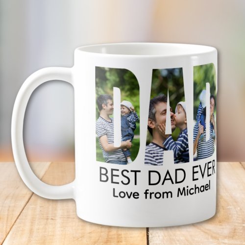 Best Dad Ever Photo Letter Coffee Mug