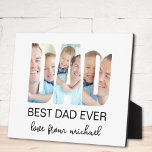 Best Dad Ever Photo Letter Plaque<br><div class="desc">This father's gift plaque features three photos in the shape of the letters "DAD" along with the inscription "Best Dad Ever."
It is easily customizable with your photos and name.
Perfect for Father's Day,  birthdays,  or to show your appreciation.</div>