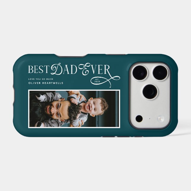  Best Dad Ever Photo Modern Fathers Day Gifts iPhone Case (Back Horizontal)