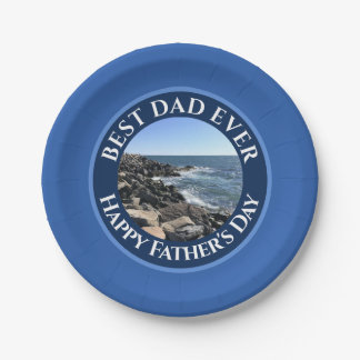 Best Dad Ever Photo of Atlantic Ocean Blue Sea  Paper Plates