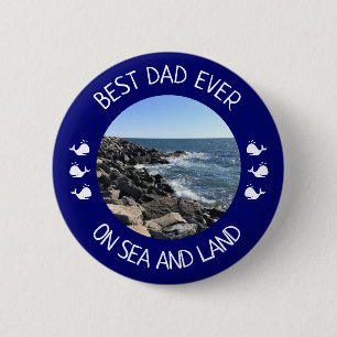 Best Dad Ever Photo of Blue Ocean Button
