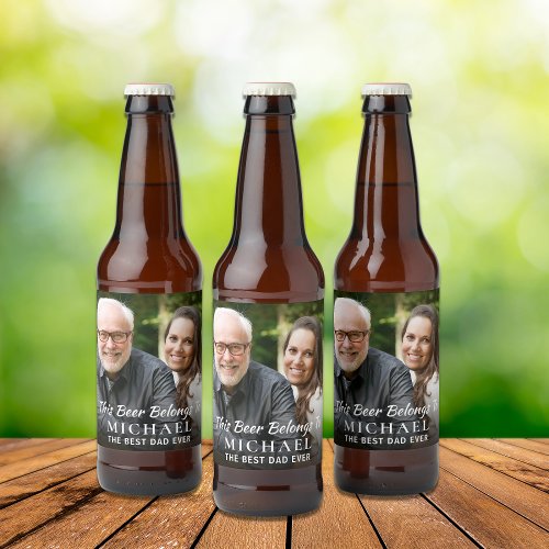 Best Dad Ever Photo Personalized Beer Bottle Label