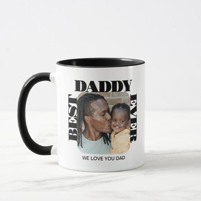 Best Dad Ever Photo Personalized Coffee Mug (Left)