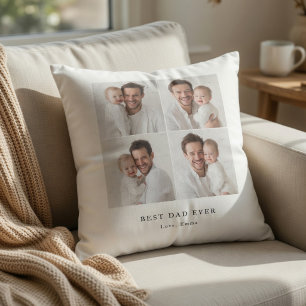 Best Dad Ever Photo   Personalized Father’s Day Throw Pillow
