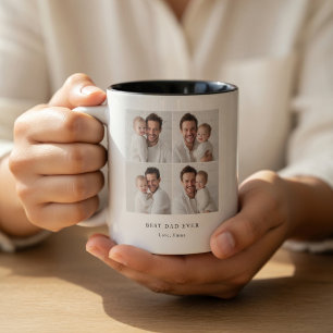 Best Dad Ever Photo   Personalized Father’s Day  Two-Tone Coffee Mug