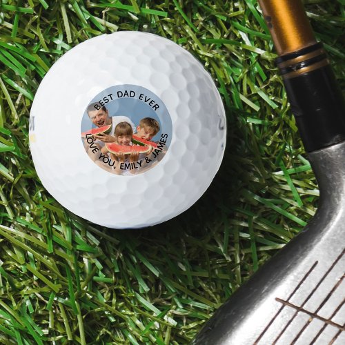 Best Dad Ever Photo Personalized  Golf Balls