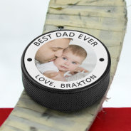 Best Dad Ever Photo Personalized Hockey Puck at Zazzle