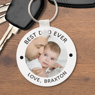 BEST DAD EVER Photo Personalized Keychain