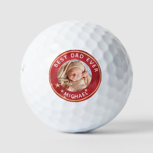 Best Dad Ever Photo Personalized Name Golf Balls
