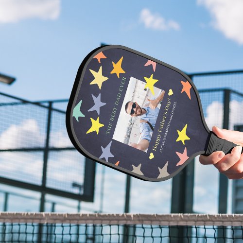 Best dad ever photo personalized  pickleball paddle