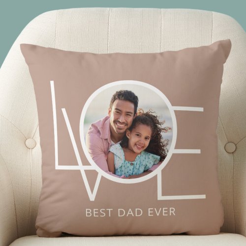 Best Dad Ever Photo Personalized Throw Pillow