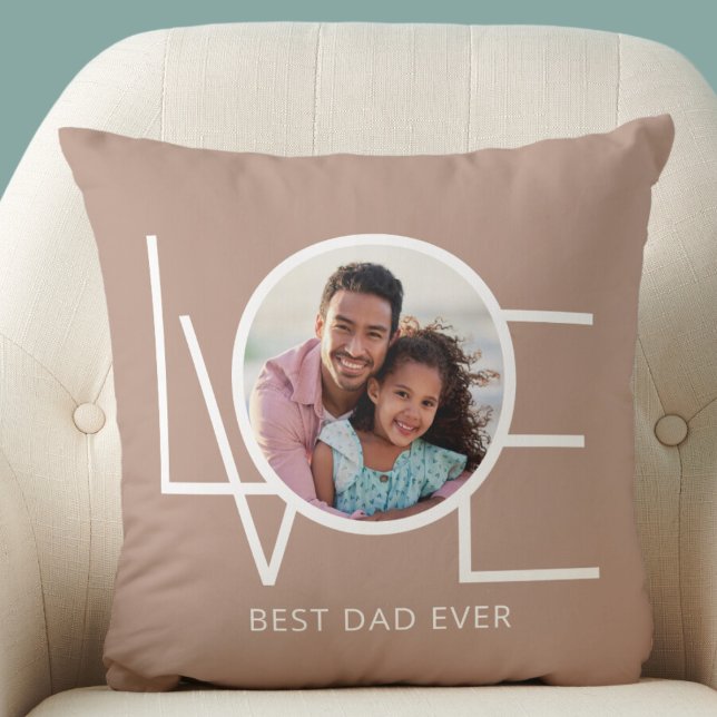 Best Dad Ever Photo Personalized Throw Pillow (Creator Uploaded)