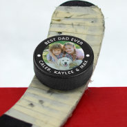Best Dad Ever Photo Personalized Your Color Hockey Puck at Zazzle