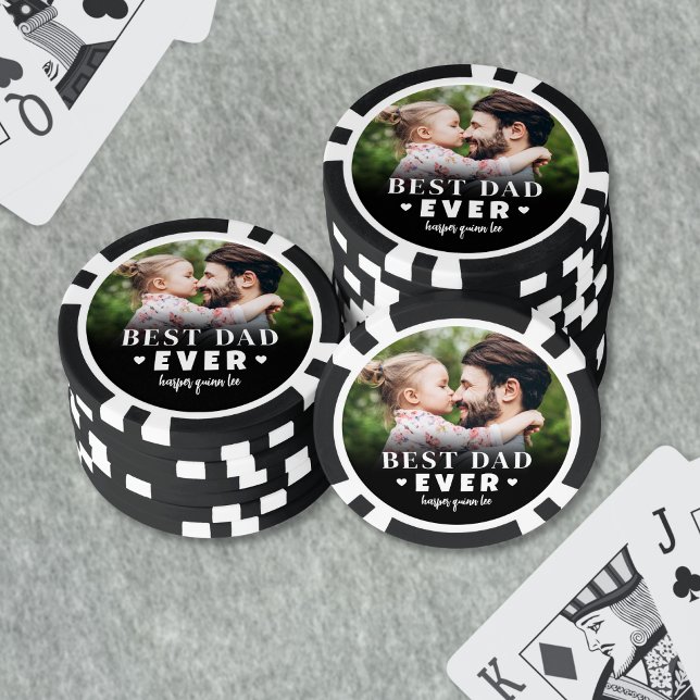 Best Dad Ever Photo Poker Chips (Best Dad Ever Photo Poker Chips)