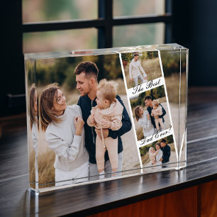 Best Dad Ever Photo Reel Collage Personalized Block