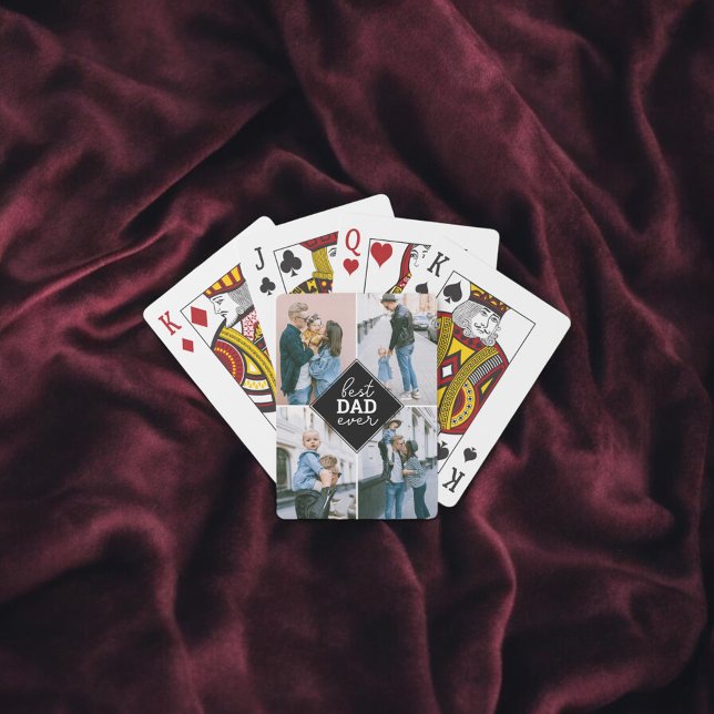 Best Dad Ever Photo Script Handwritten Playing Car Poker Cards (Creator Uploaded)