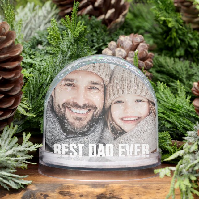 Best dad ever photo snow globe (Winter)