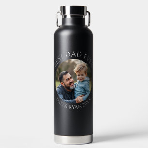 Best Dad Ever   Photo Template Personalized Water Bottle