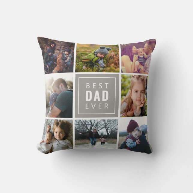 Best DAD Ever Photo Throw Pillow (Front)