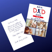 Best Dad Ever Photo Trendy Modern Blue Fathers Day